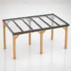 Veranda vrijstaand met glazen dak – Douglas Duplo hout – Compleet bouwpakket