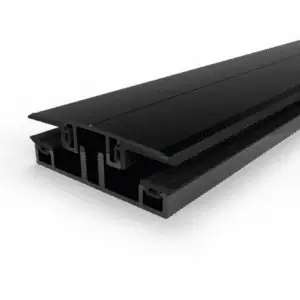Set Dwarsprofiel Zonnepaneel 58mm glas - zwart Ral 9005 - incl. glasrubbers