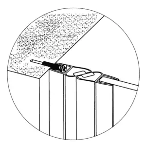 wandprofiel met magneetstrip bovenaanzicht
