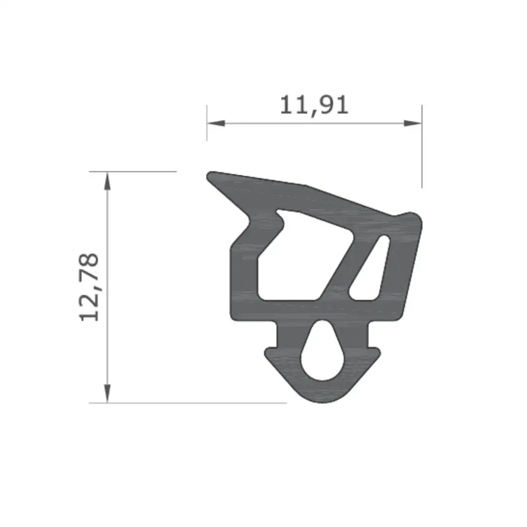 Beglazingsrubber EPDM 6 mm tbv afdekprofiel - afname per mm 4 Beglazingsrubber EPDM 6 mm tbv afdekprofiel - technische tekening - 103.23.0087
