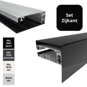 Klemprofielset Zijkant 78 mm – Zijsluitprofiel voor Dakbeglazing