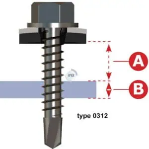 Klemprofiel C1 schroef - Zeskantkop tbv klemprofiel op metaal  - 100st