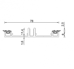 Alternative view of Onderprofiel 78mm - Alu brut of Zwart gecoat