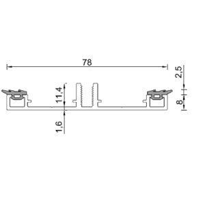 Alternative view of Onderprofiel 78mm - Alu brut of Zwart gecoat
