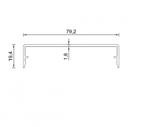 Alternative view of Kliklijst sierprofiel midden 80mm tbv afdekprofiel 78mm zwart, antraciet of wit