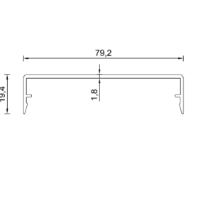Alternative view of Kliklijst sierprofiel midden 80mm tbv afdekprofiel 78mm zwart, antraciet of wit