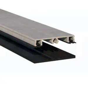 Basisset 1 : Oplegrubber + Afdekprofiel aluminium met glasrubbers