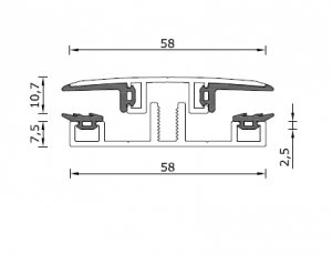 Alternative view of Afdekprofiel 58mm - RAL 9005 zwart - Pext dwarsverbinding glas