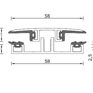 Alternative view of Afdekprofiel 58mm - RAL 9005 zwart - Pext dwarsverbinding glas