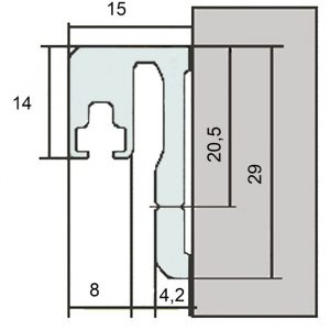 Alternative view of Aanslagprofiel douchedeur - aluminium