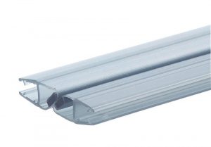 Douchestrip met magneet sluiting glas-glas (180°) voor 6 en 8mm glas.