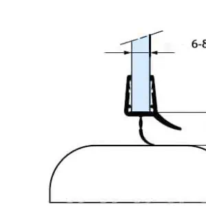 Alternative view of Douche afdichtstrip lekdorpel onderzijde 95cm voor 6 - 8mm glas