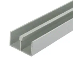 Alternative view of Schuifruiten beslag 2500mm Set compleet - optioneel inclusief glas - Mat Aluminium - Slido F-line14 25A