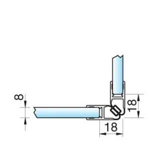 Alternative view of Douchestrip met magneetsluiting in een hoek (90°) voor 6 en 8mm glas