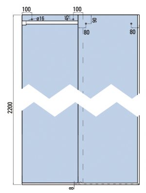 Alternative view of Nisdouche schuifdeursysteem, RVS mat- voor 1 schuifdeur en 1 vast paneel.
