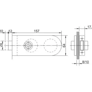Alternative view of Beslag Middenslot - ronde vorm  RVS