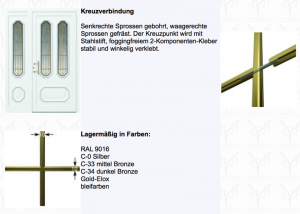 Alternative view of Dubbelglas met HR++ coating met argongas vulling - Kruisroeden Metaalkleur oa. Zwart, Goud/messing, Brons, Lood, Zilver, Wit - 1,1 UgW/m²K