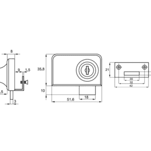 Alternative view of Slotje vitrine opschuifbaar glasdikte 4-6mm