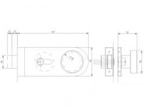 Alternative view of Beslag Middenslot - rechte vorm  RVS