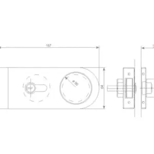Alternative view of Beslag Middenslot - rechte vorm  RVS