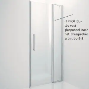 Uitbreiding voor 6mm vast wandpaneel - H profiel