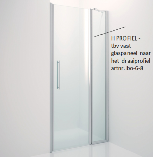 Uitbreiding voor 6mm vast wandpaneel - H profiel