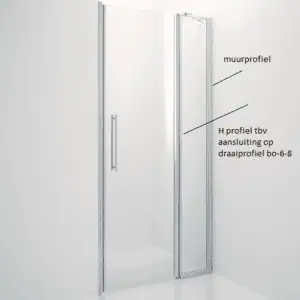 Uitbreidingset tbv 8mm vast wandpaneel - Wand- en H profiel