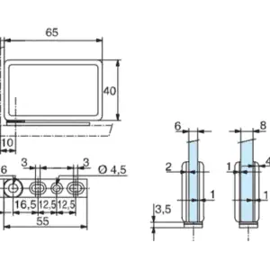 Alternative view of Vitrine draaischoen set - glasdikte 6 tot 8mm glasdikte (glasuitsparing benodigd)