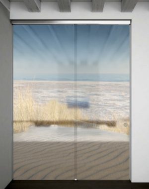 Alternative view of SCHUIFDEURSYSTEEM EVOLUTION MINI SOFT-CLOSE (70KG) – 3, 4 of 6 meter – 2 glaspanelen (1 deel schuif -1 vast)