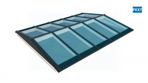Lichtstraat Zadeldak Pext - met HR++ SUN ZONWEREND 71/39 isolatieglas- Ug-waarde 1,0 W/m²K