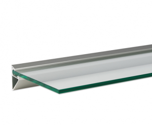 Glasplaatdrager profiel glas 8mm-wand Alu 120cm, 240cm of 500cm