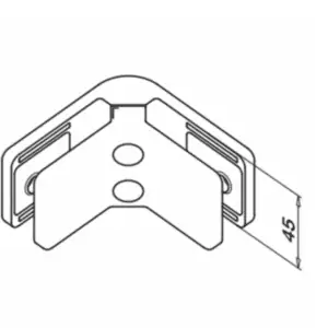 Alternative view of Glasklem Hoekverbinder RVS304 of RVS316, glas-glas 90 graden (geen gatbewerking) 2 stuks