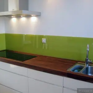 Alternative view of Gekleurd glas op maat | Gehard Hittebestendig gelakt glaspaneel *RAL Sikkens, NCS, Pantone, Carparol