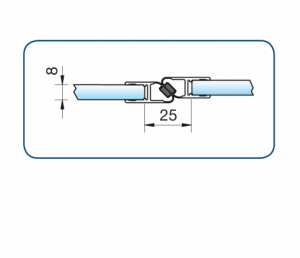 Alternative view of Douchestrip met magneet sluiting glas-glas (180°) voor 6 en 8mm glas.