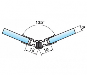 Alternative view of Douchestrip met magneet sluiting flexibele hoek glas-glas