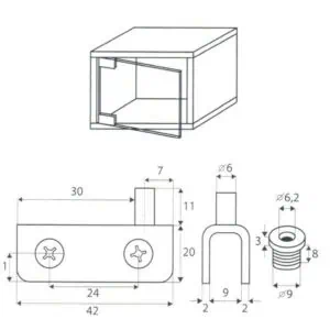 Alternative view of Klem pivot scharnieren SET glasdikte 6mm- RVS gepolijst