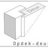 Complete beslagset opdekdeur - Model Hoekig - Quadra - Afbeelding 2