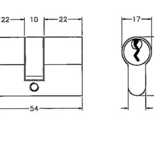 Alternative view of Beslag Stompe deur Europrofielcilinder RVS