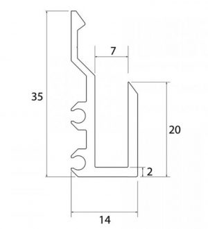 Alternative view of Ophang Spiegel profiel SET 2 x 2,5 mtr voor 4mm 5mm 6mm glasdikte