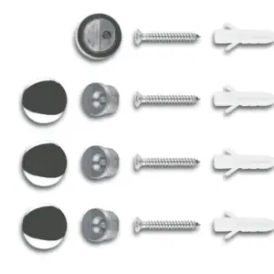 Spiegel-/glasklem rond 20mm. Zonder glasboring. Set 4 stuks