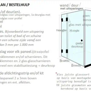 Alternative view of Douchewand van gehard veiligheidsglas op maat inclusief bewerkingen - installatie glas