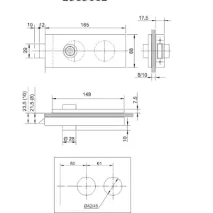 Alternative view of Beslag Middenslot Zwart - rechte vorm  RVS