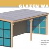 Veranda glazen dak Muuraanbouw - Douglas Duplo 14cm hout - aluminium schroefprofielsysteem + Sierkliklijst Zwart -  Wit  - Antraciet - DD50G glas - Afbeelding 14