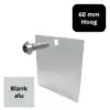 Eindschotje 60 mm – hoog – blank aluminium – inclusief RVS schroef