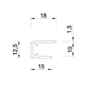Alternative view of Aluminium U-profiel 10mm met druprand