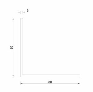 Alternative view of L-profiel 80x80x3mm RAL glasrand onderkant afwerking