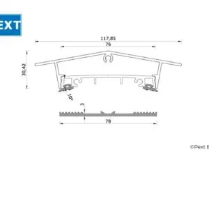 Alternative view of Nokprofiel set Zadeldak met oplegrubber, afdekprofiel en kliklijst