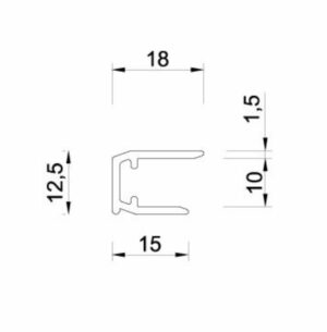Alternative view of Aluminium U-profiel 10mm met druprand