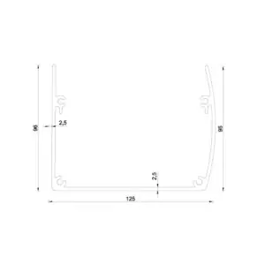 Alternative view of Siergoot aluminium op maat - Model halfrond max. 6060mm RAL 9005, 7016, 9010 - optioneel afvoerset