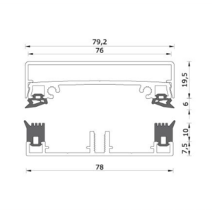Alternative view of Set 3- Profielset 78mm Midden Zonnepaneel: Onderprofiel + Afdekprofiel + Sierkliklijst + optie eindschotje